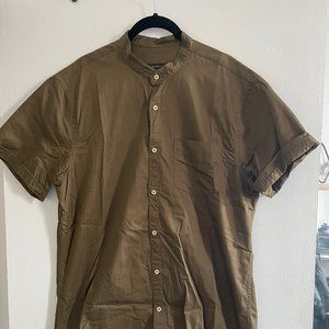 Zara Collarless Button Down